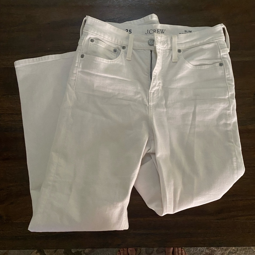 J. Crew Slim Demi Boot White Women's Jeans